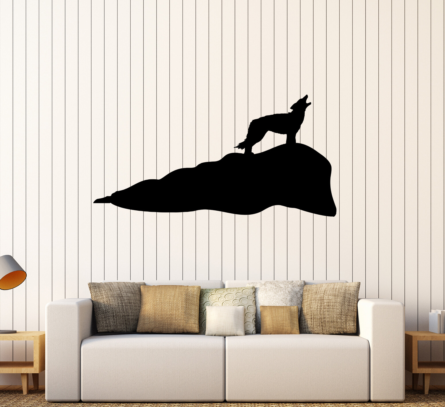 Wall Decal Wolf Howl Animal Wild Shadow Nature Vinyl Sticker (ed1770)