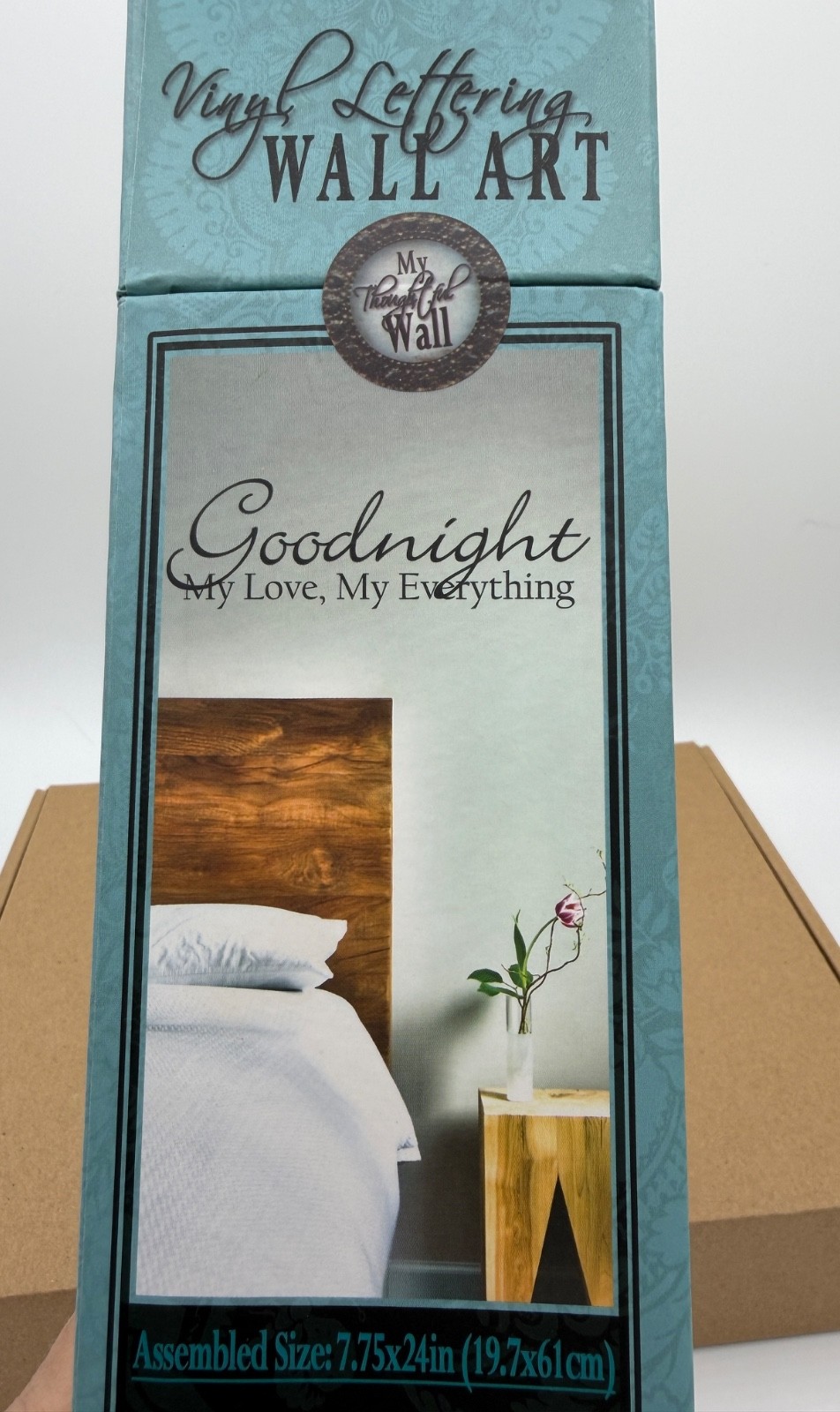 Vinyl Lettering Wall Art "Goodnight My Love, My Everything" New in Box 7"x24"