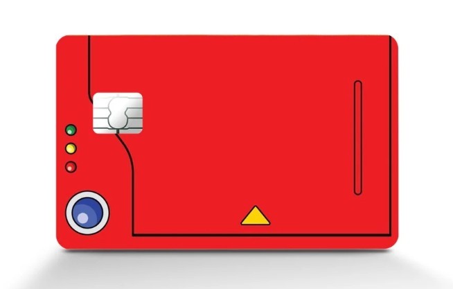 Pokedex Card Skin 2 Pack Retro Game Console Anime Trainer Accessory Decal