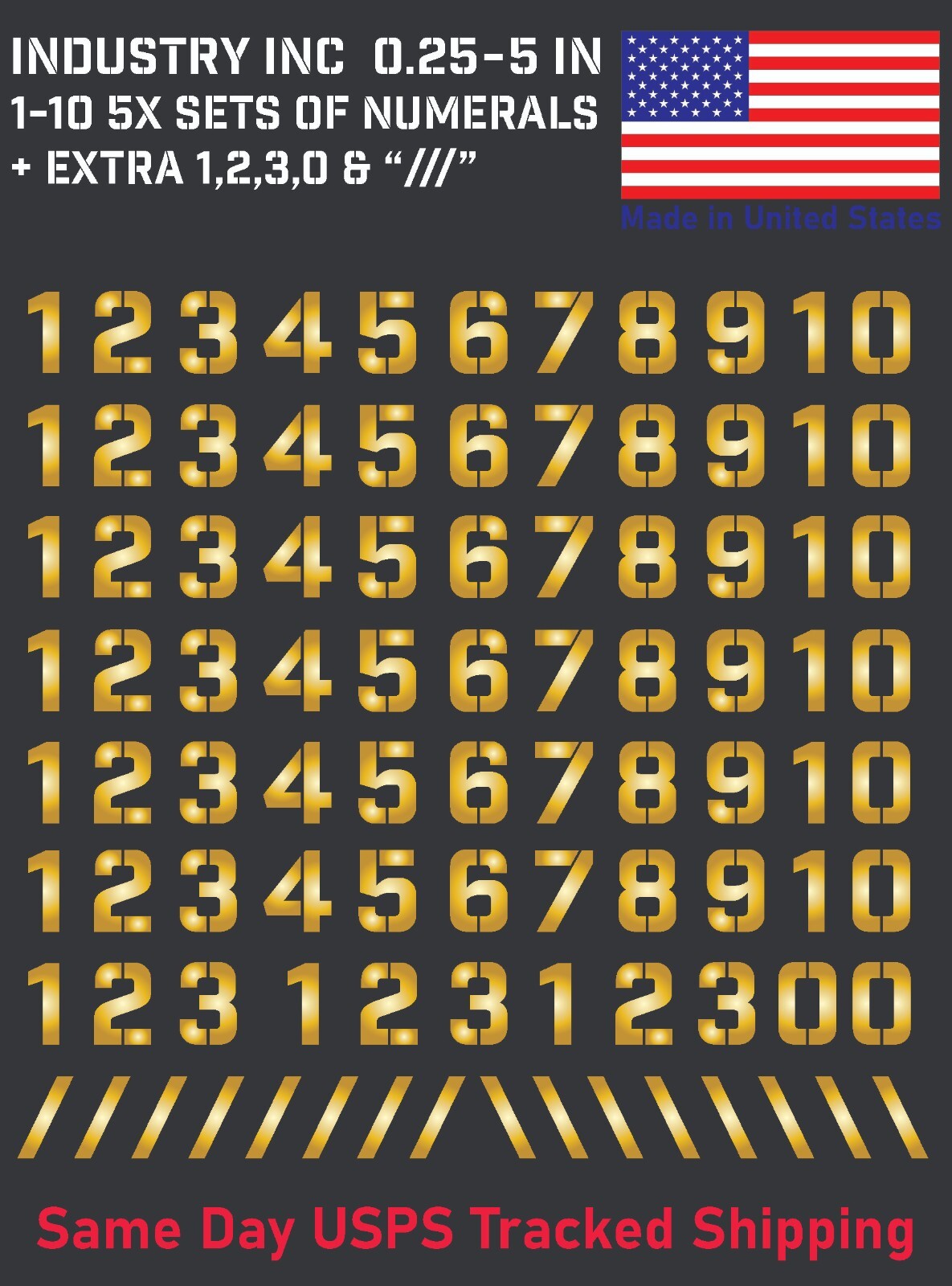 5X 0-10 Industry Inc Vin Decal Sticker Numbers – for Mailbox, Address, Shop