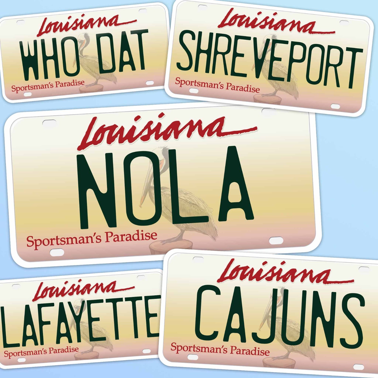 Louisiana License Plate Bumper Stickers – Choose Your LA City Decal for Laptop