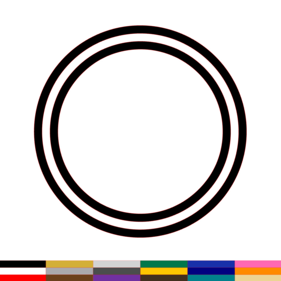 Double Circle Outline Decal PICK SIZE COLOR Vinyl Sticker Ring Hoop Loop Round