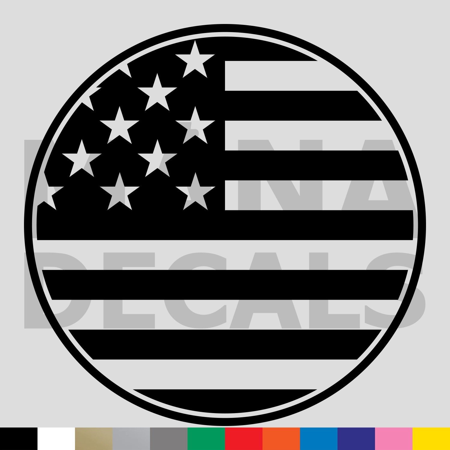USA Flag Emblem Vinyl Die Cut Decal Sticker – Military America United States