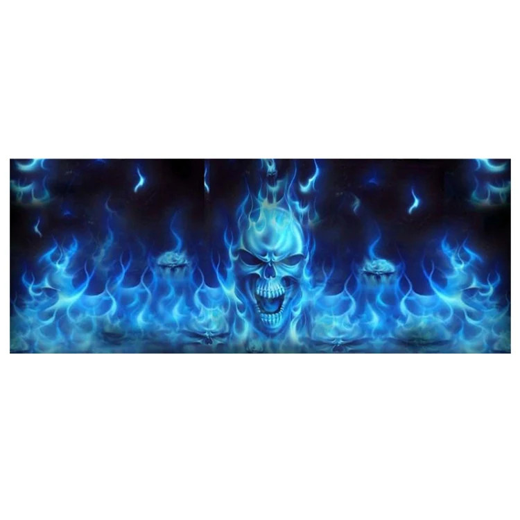 D-738 Burning Skull Car Rear Window Sticker Color Graphic Sticker, 135x36cm, D-7