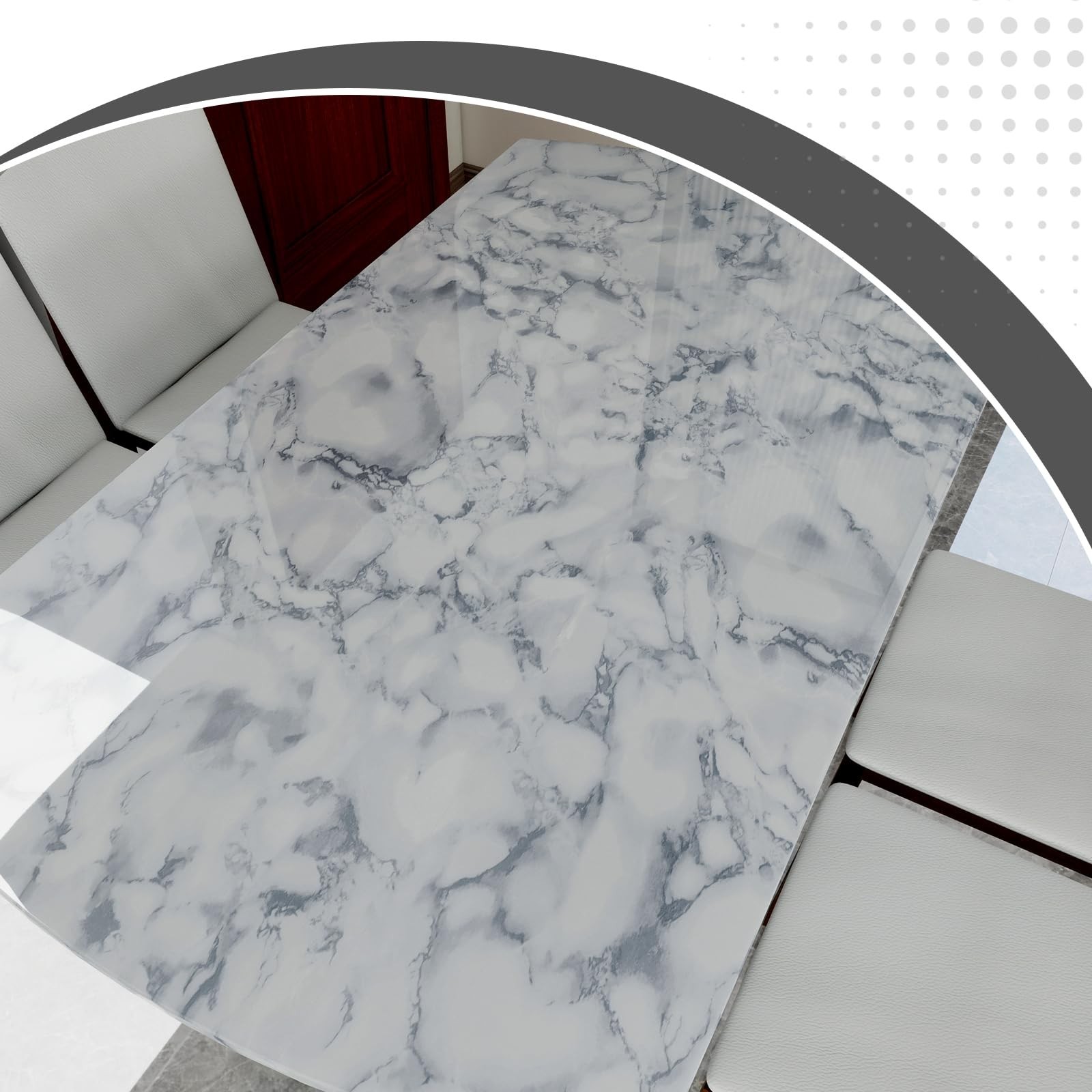 White and Gray Marble Contact Paper Glossy Peel and Stick Wallpaper Counterto…