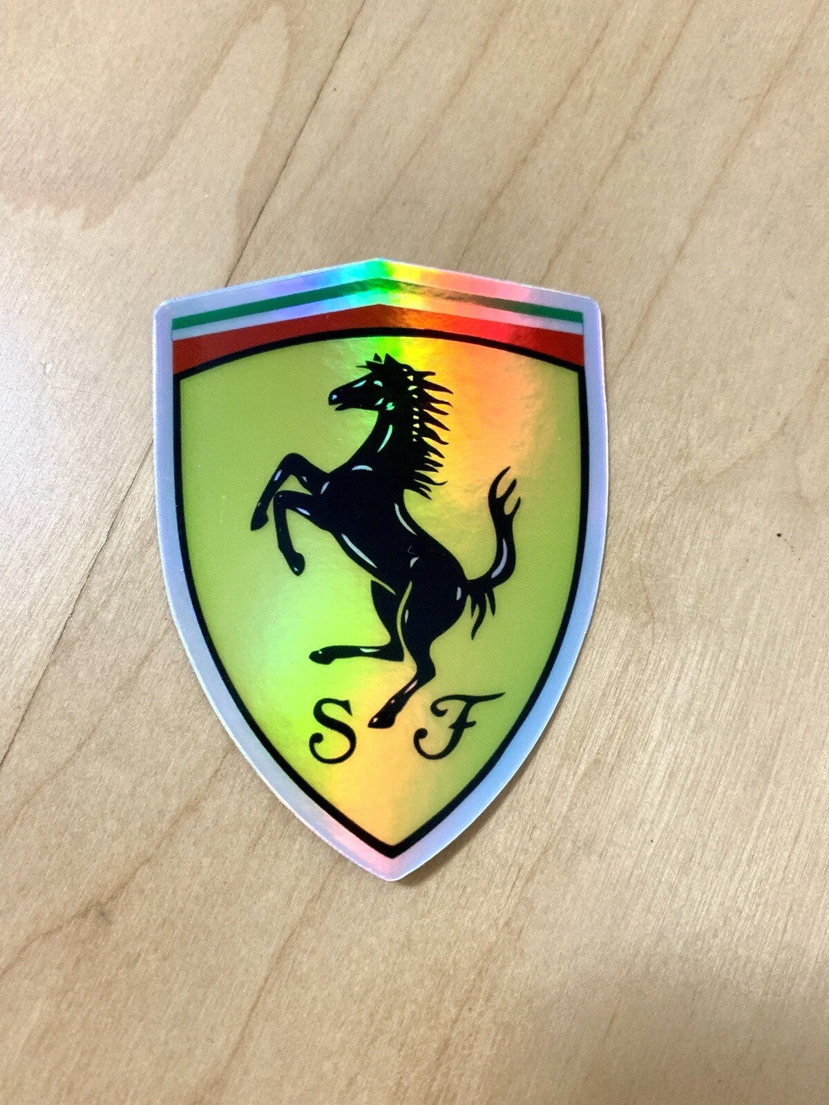 Ferrari Sticker Gold Holographic Vinyl Decal Shiny 3” Inch Horse