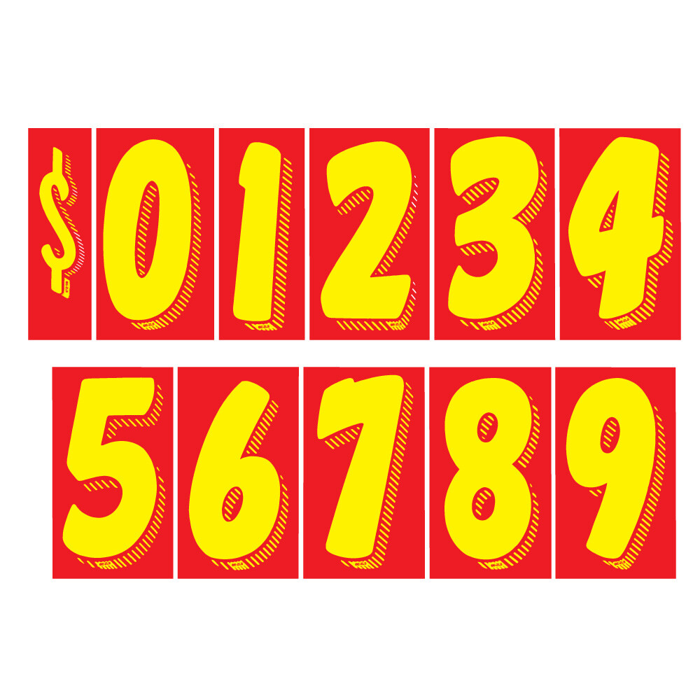 Car Dealer Windshield Stickers 13 Dozen Pricing Numbers 7.5 Inch Dealership Tags