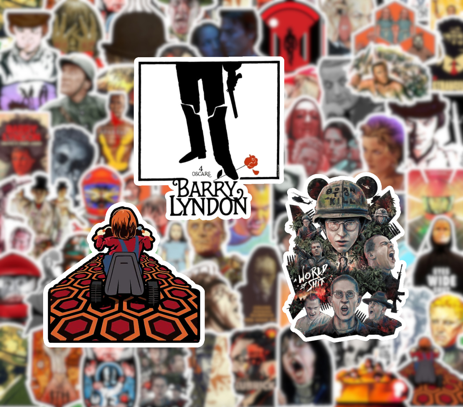 25/50 Stanley Kubrick Movies Sticker Pack – Matte Vinyl – Clockwork Shining 2001