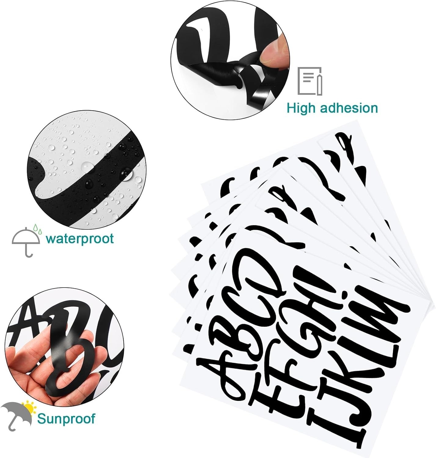 Modern Alphabet Letter Stickers – 8 Sheets