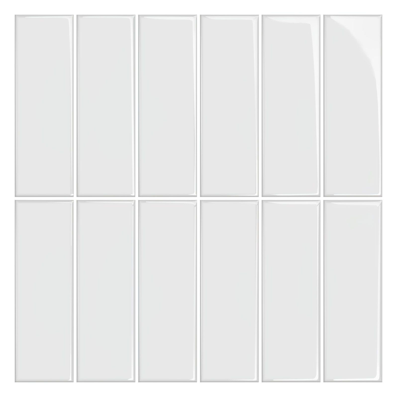 10 Pack 3D Wall Tiles Self Adhesive 10×10" White Peel and Stick Backsplash DIY
