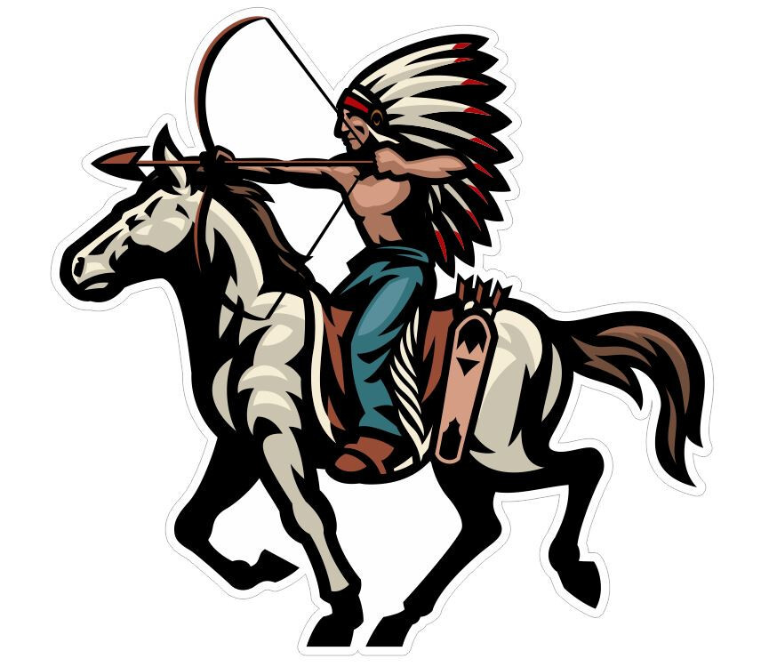 Native American Indian with headdress head dress Sticker Stickers Decal A1001