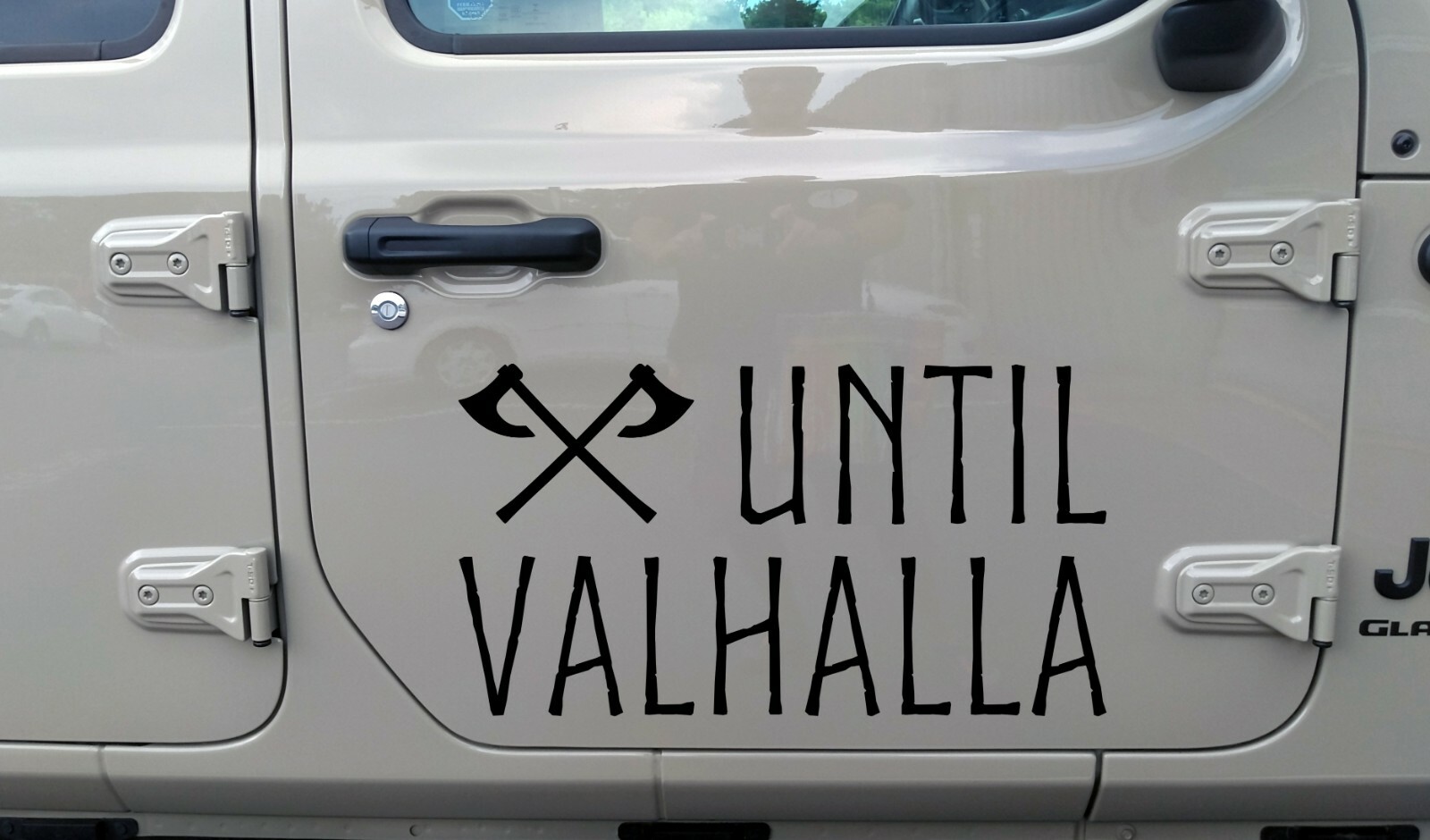 Until Valhalla Vinyl Decal V2 – Viking Crossed Battle Axes Norse Die Cut Sticker