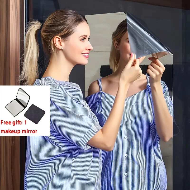Mirror Wall Stickers Self-Adhesive Square Soft Mirror Sticker DIY Acrylic 3D Wal