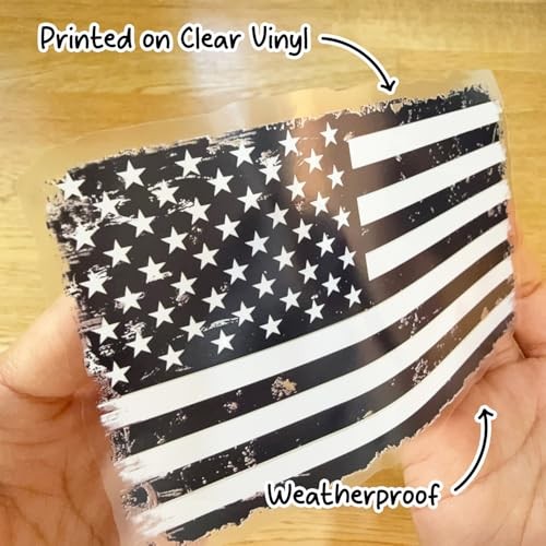GRITKULTURE Classic American Flag Removable Decal Graphic Vintage Subdued Black