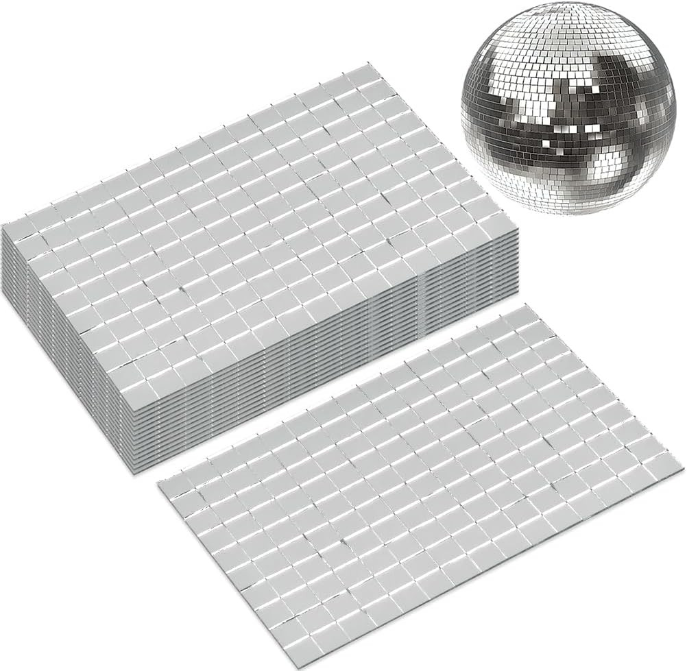 2250 PCS Disco Ball Tiles, 10 X 10 MM Self-Adhesive Disco Ball Stickers, Mosaic