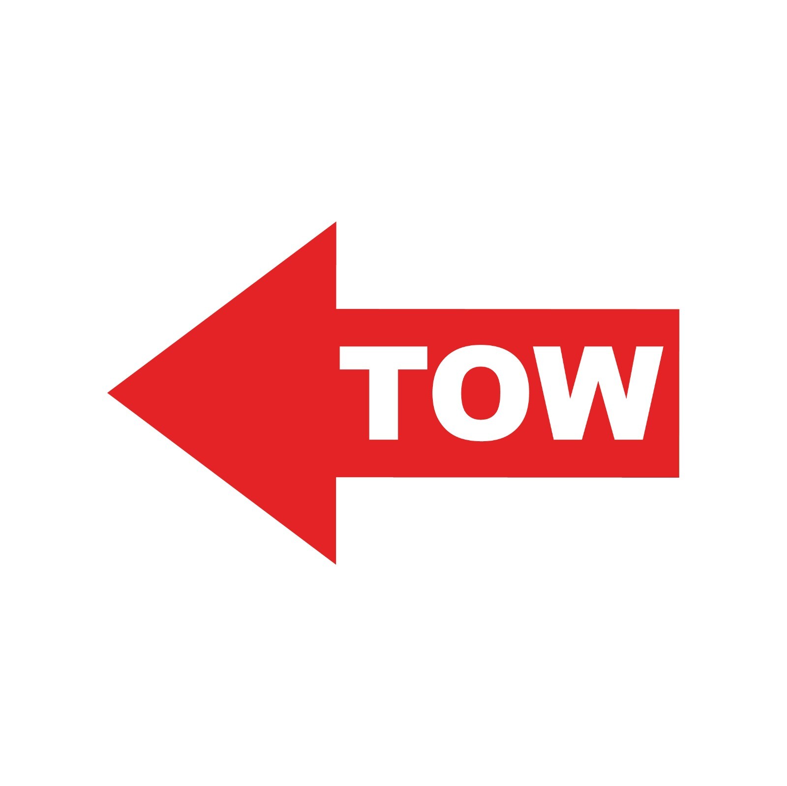 Tow Left Arrow Vinyl Decal Car Window Left Tow Arrow Sticker