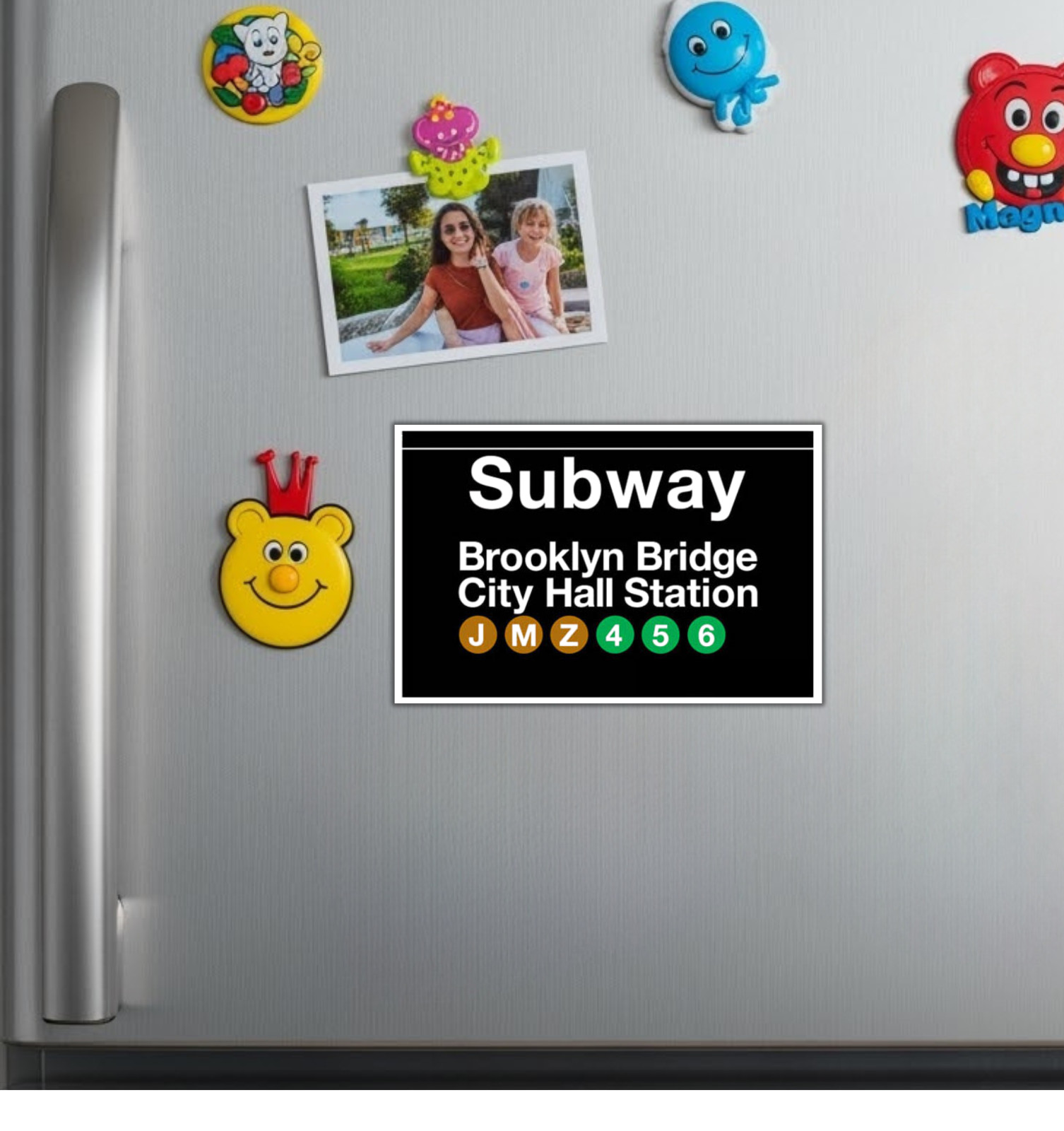 NYC Subway Signs Die Cut Glossy Fridge Magnets