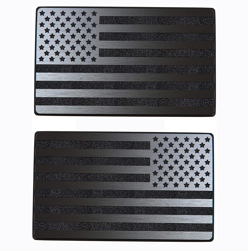 Magnet American Flag Black Auto Decal for Cars Trucks 2pcs Forward and Rever