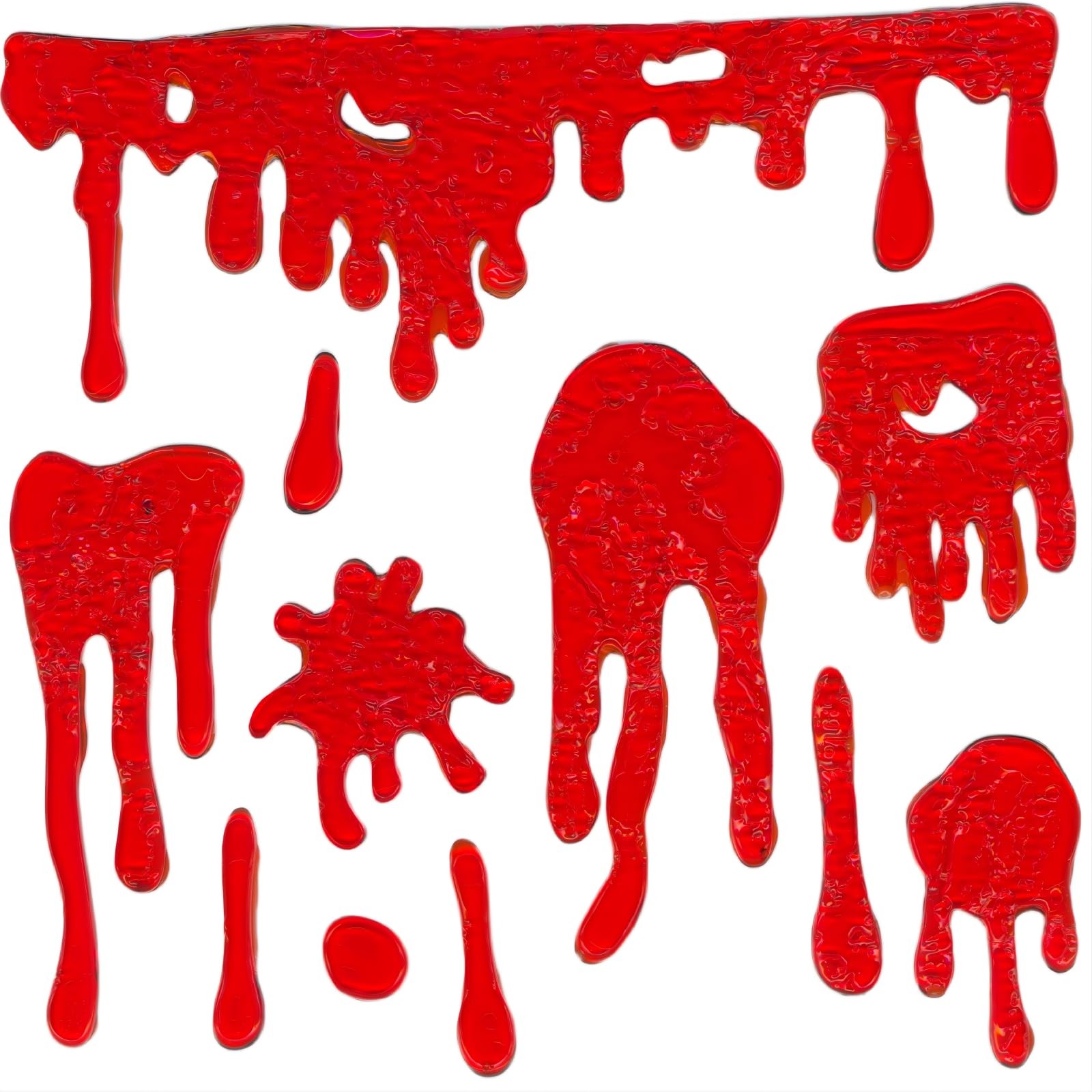 Gift&Fun 6 Sheets Halloween Window Gel Clings,7.9 x 7.9 Assorted Sizes, Red