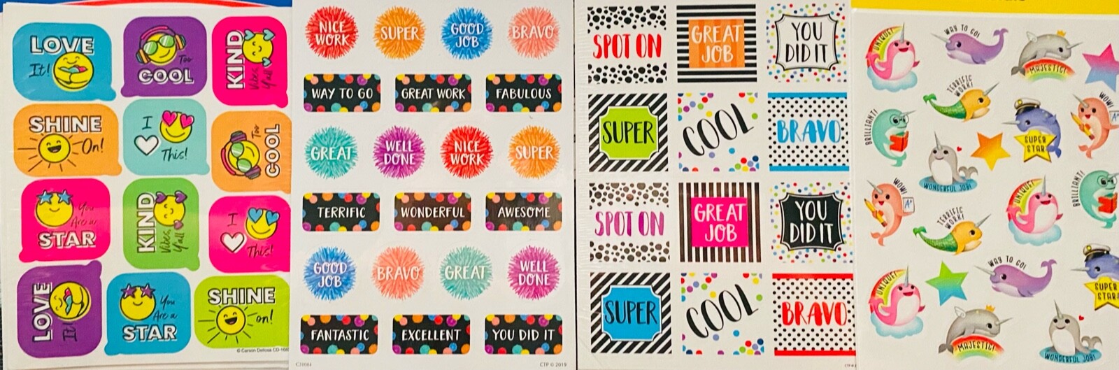 15 Sticker Sheets, Fun Funky Motivational Quotes all Ages, School Rewards Party