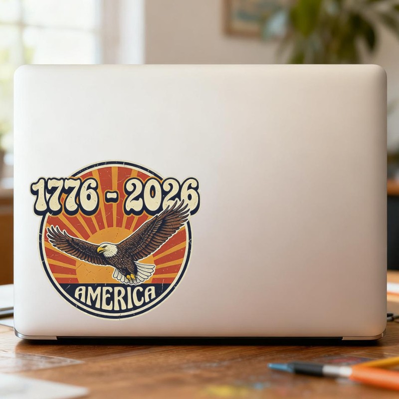 U.S. 250th Anniversary Sticker Waterproof Customizable for Window Car Laptop