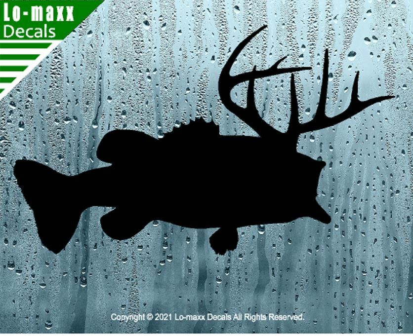 Largemouth Deer Bass Outdoor Sportsman Unique Durable Die Cut Vinyl Decal Art
