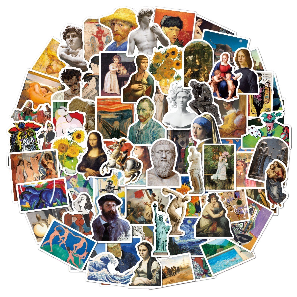 20 Random Classic Art Stickers Painting Sculpture Decals Laptop Free Shipping!