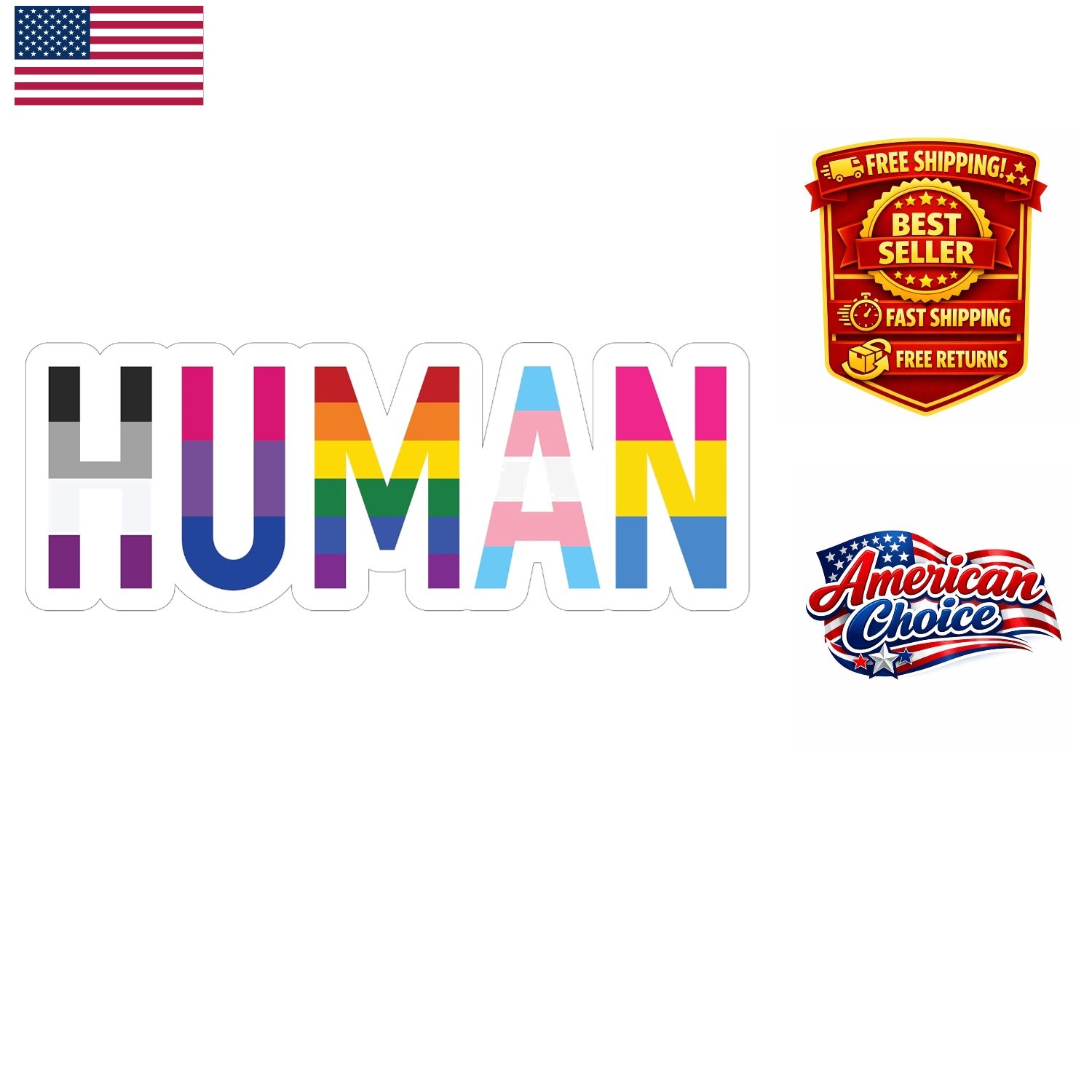 Colorful LGBT+ Pride Waterproof Vinyl Decal | 6" x 2.25" for Indoor/Outdoor Use