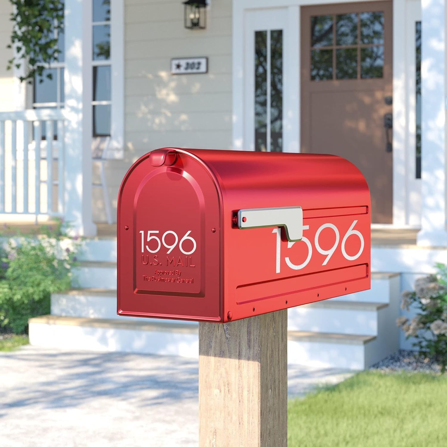 4 inch Reflective Mailbox Numbers Sticker 0-9, 5 Sets Modern Number Vinyl Wat…