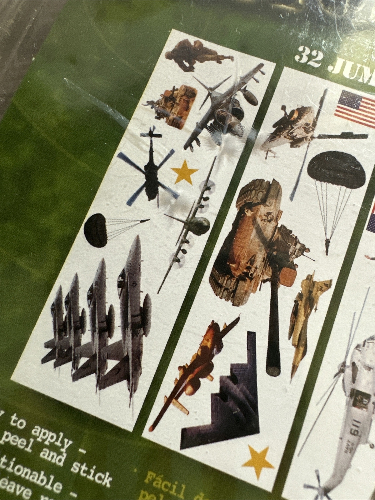 Brewster Military Jumbo Accents Wall Decals Kids Room 32pc Multicolor New Jets