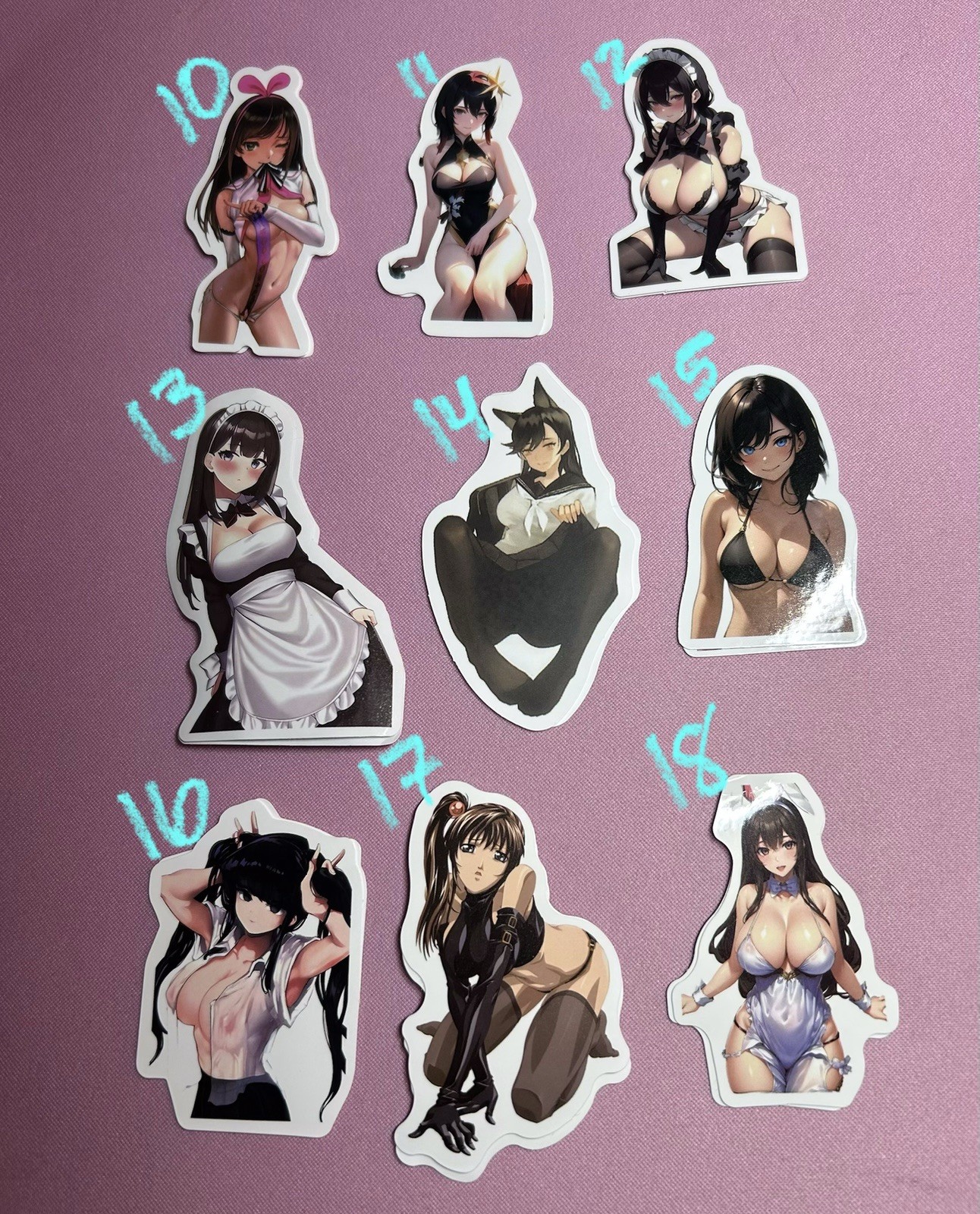 waifu lewd sexy girl stickers – V