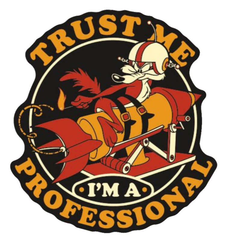 Wiley – Trust Me I'm A Professional – 4" Vinyl Decal Car Window Trailer Cooler
