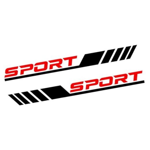 2PCS Sport Letter Car Trd Stickers Car Door Decals Sport Stickers Black & Red
