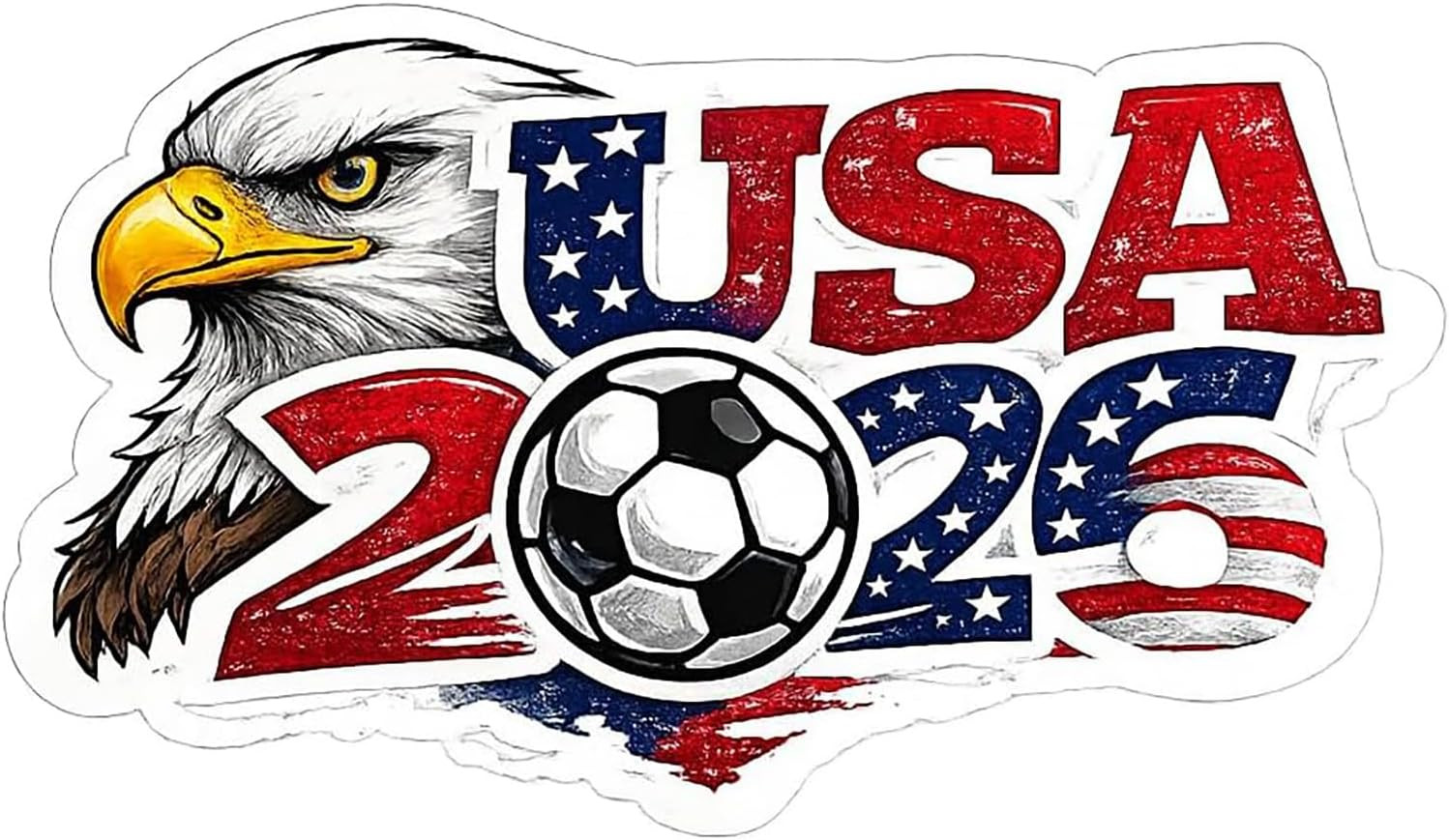 USA World Cup Soccer Sticker, Vinyl Waterproof Soccer Stickers, for Car, Window,