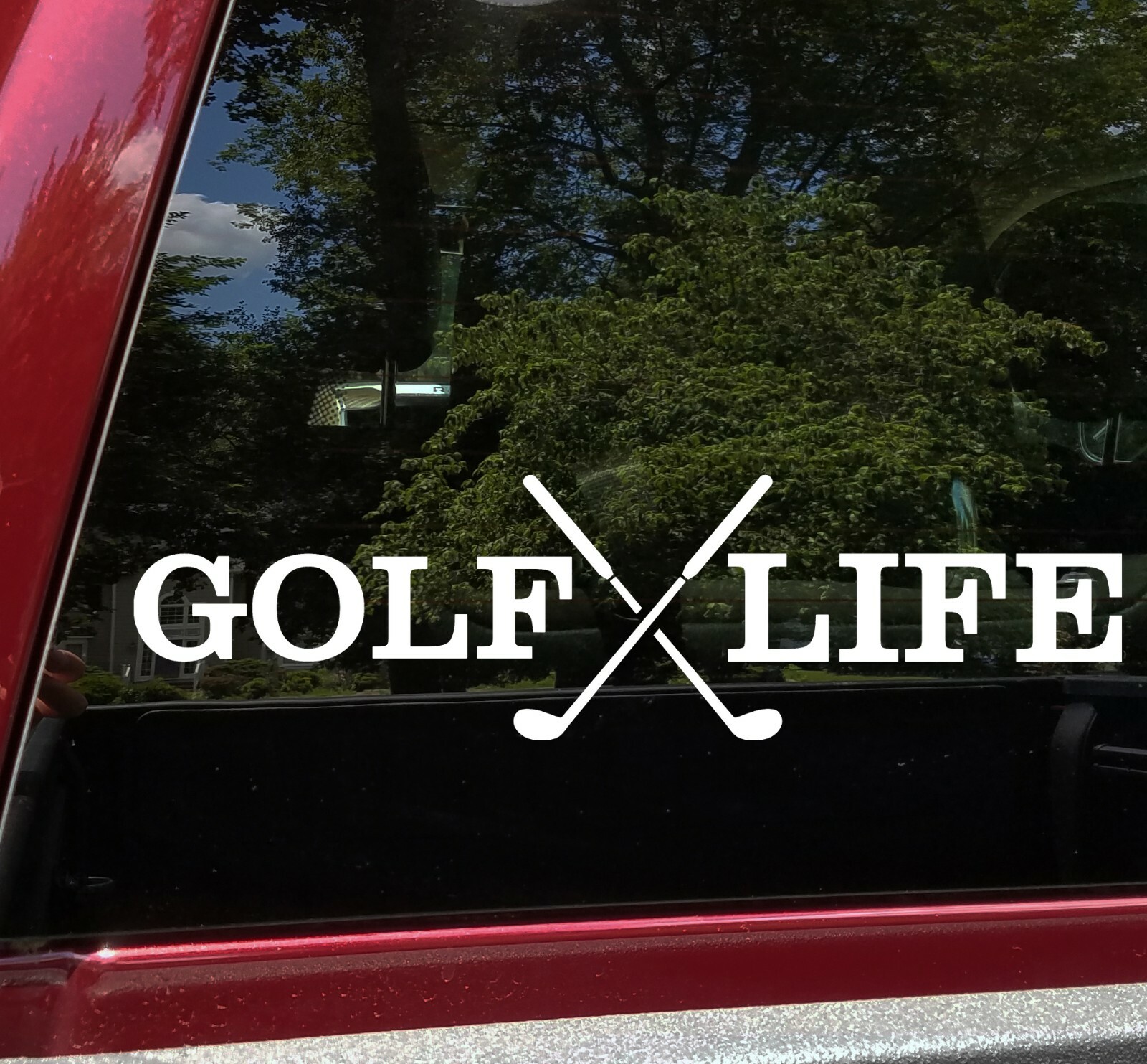 GOLF LIFE Vinyl Decal – Links Course Par Clubs Tee Time – Die Cut Sticker