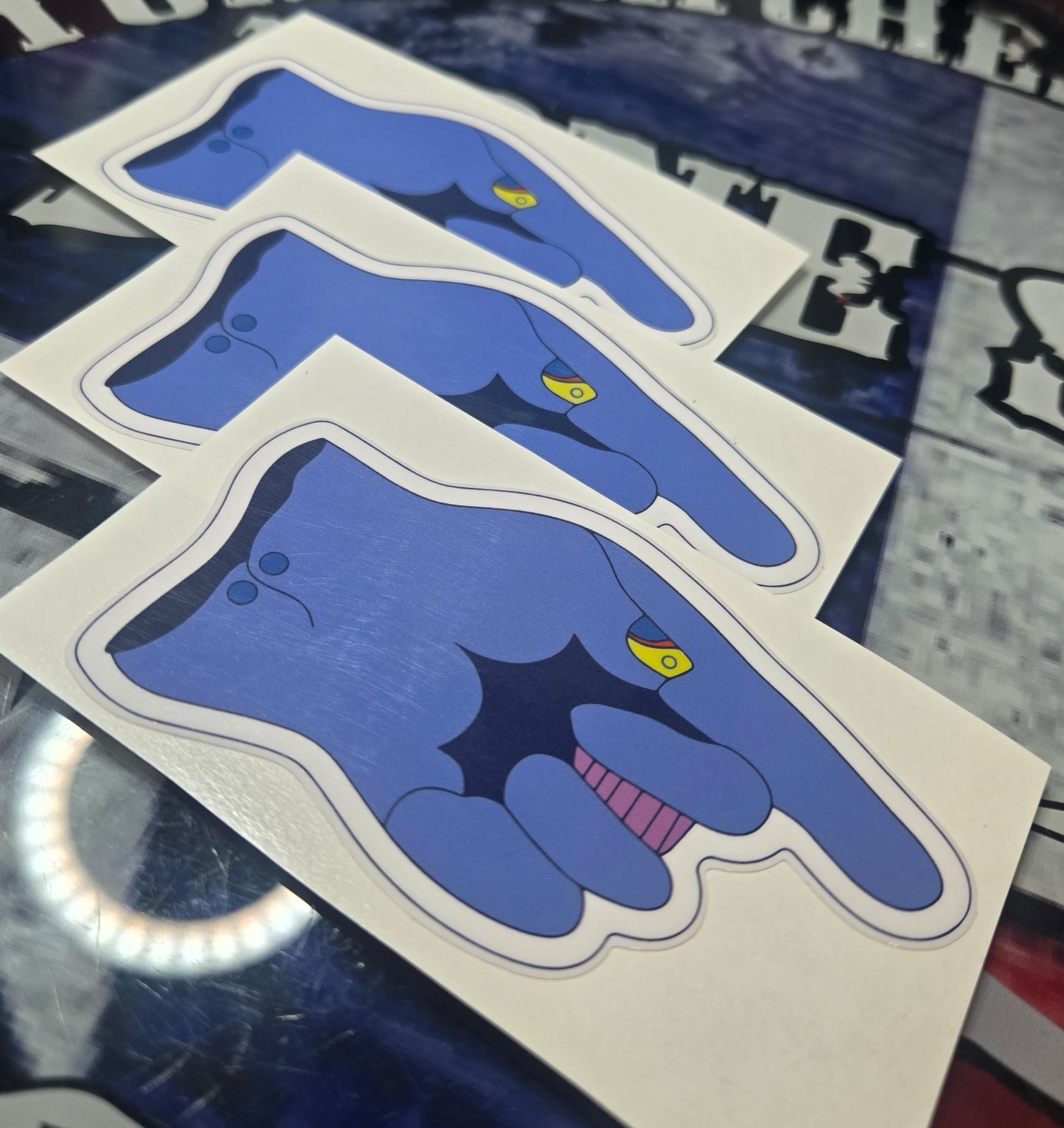 LAMINATED BLUE MEANIE BEATLES STICKER