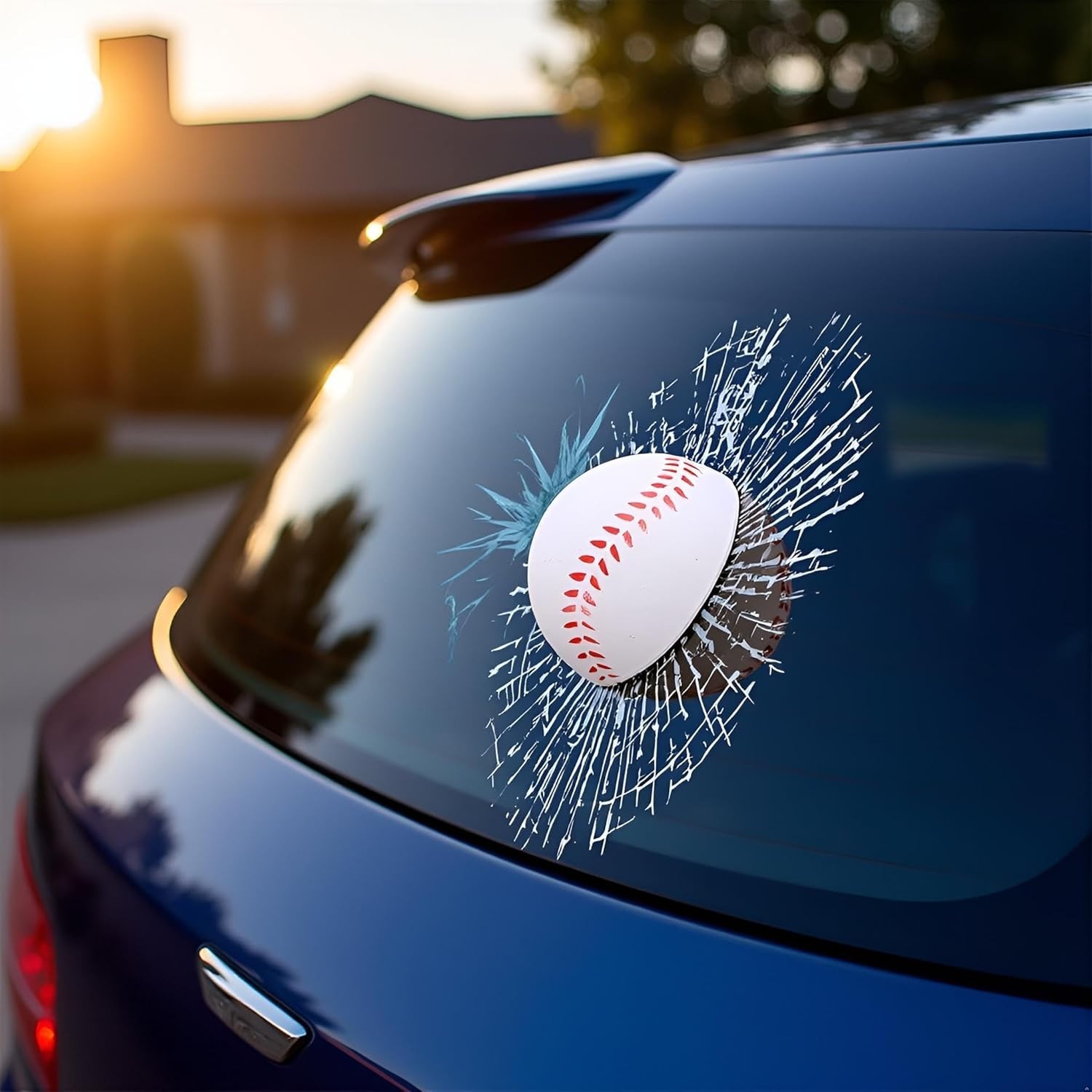 3D Prank Broken Glass Car Sticker Self Adhesive Vinyl Decor