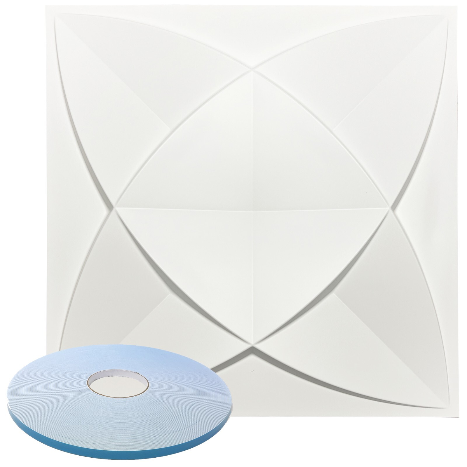 Star Textured Premium PVC 3d Wall Tile Panel 19.7" x 19.7" Pack of 12 White