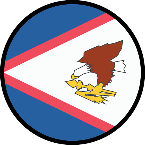 American Samoa Flag Circle Sticker Decal