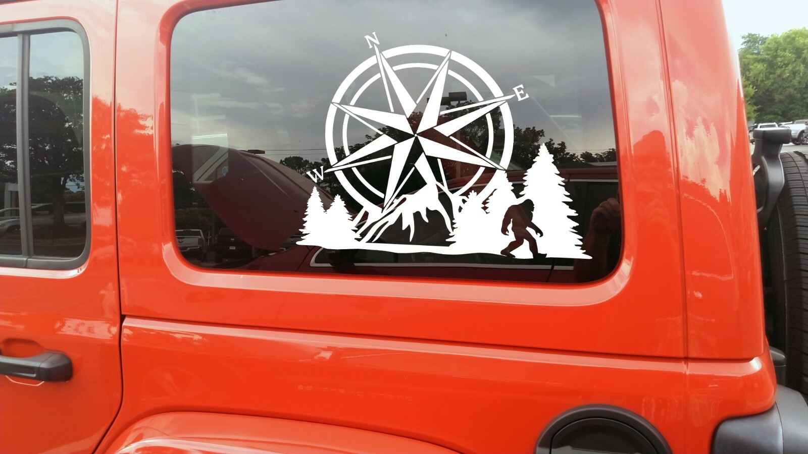 Compass Bigfoot Mountain Forest Scene V2 – Sasquatch Camping RV Graphics Scenery