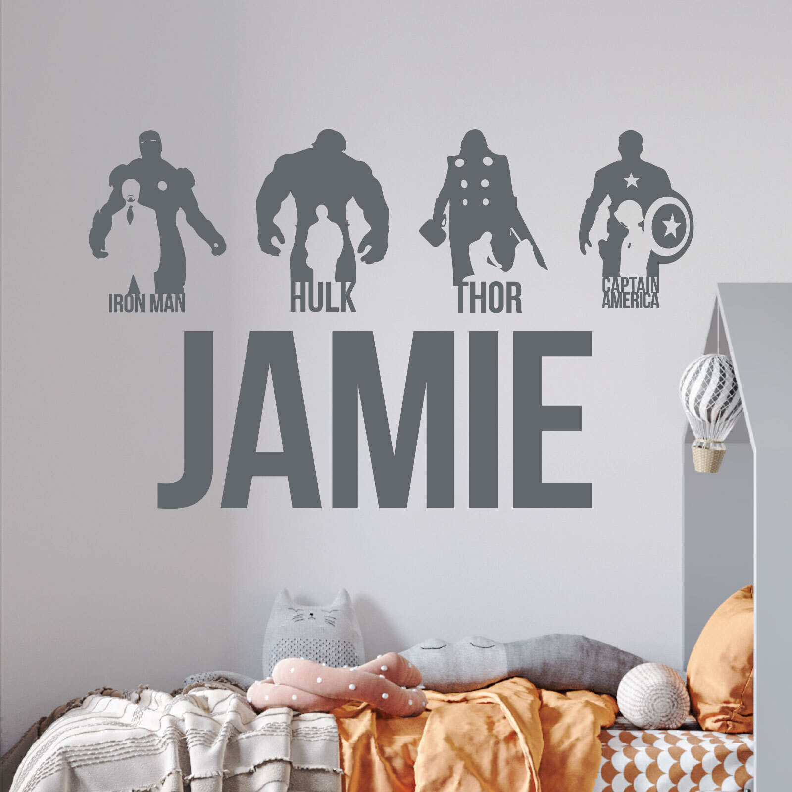 Avengers Personalised Name Children Wall Art Sticker – Marvel, Iron Man, Capt…