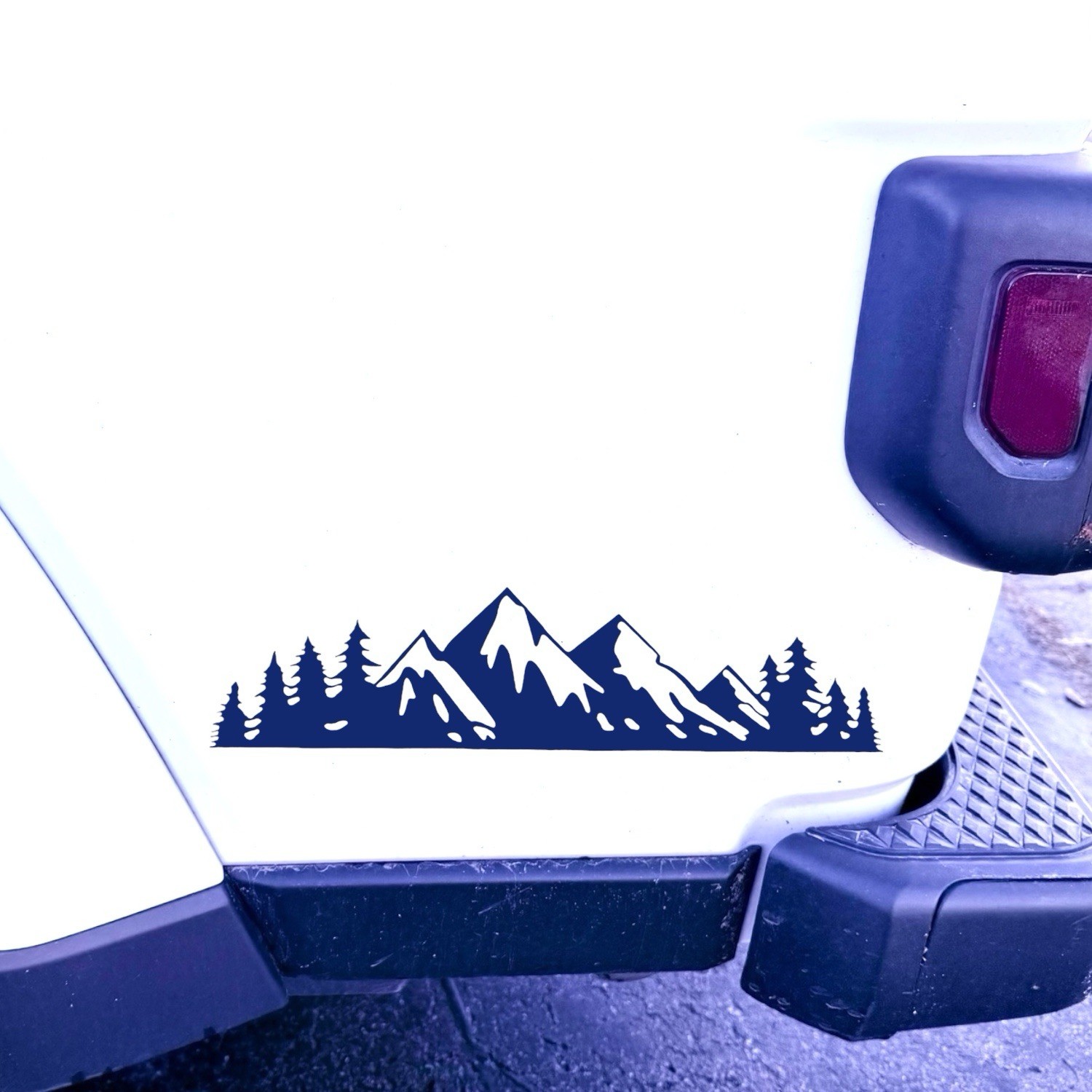 MOUNTAIN RANGE TREE LANDSCAPE SCENE Vinyl Decal for Car Jeep Truck
