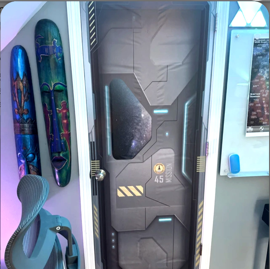 Sci-Fi Spacecraft, Star Ship Door Mural, Sticker, Cover, Decal, Peel'n'Stick