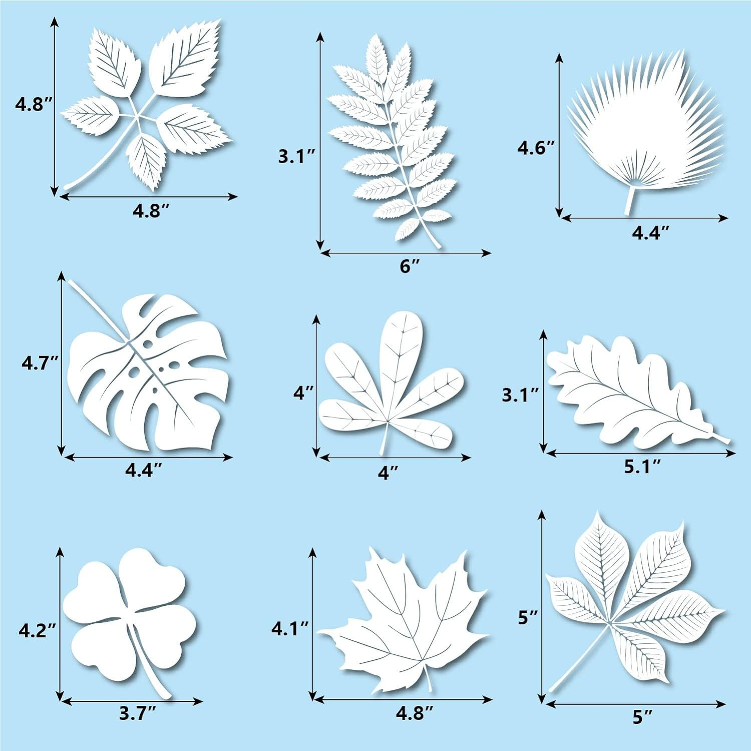 FINGOOO Window Decals for Bird Strikes,52 Pieces Large Leaf Shape anti Collision