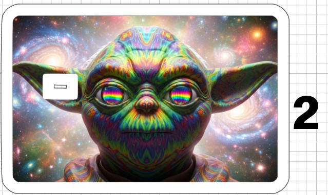 Psychedelic Yoda ATM Debit Credit Sticker Skin 420 Star Wars Jedi Sith Pot USA
