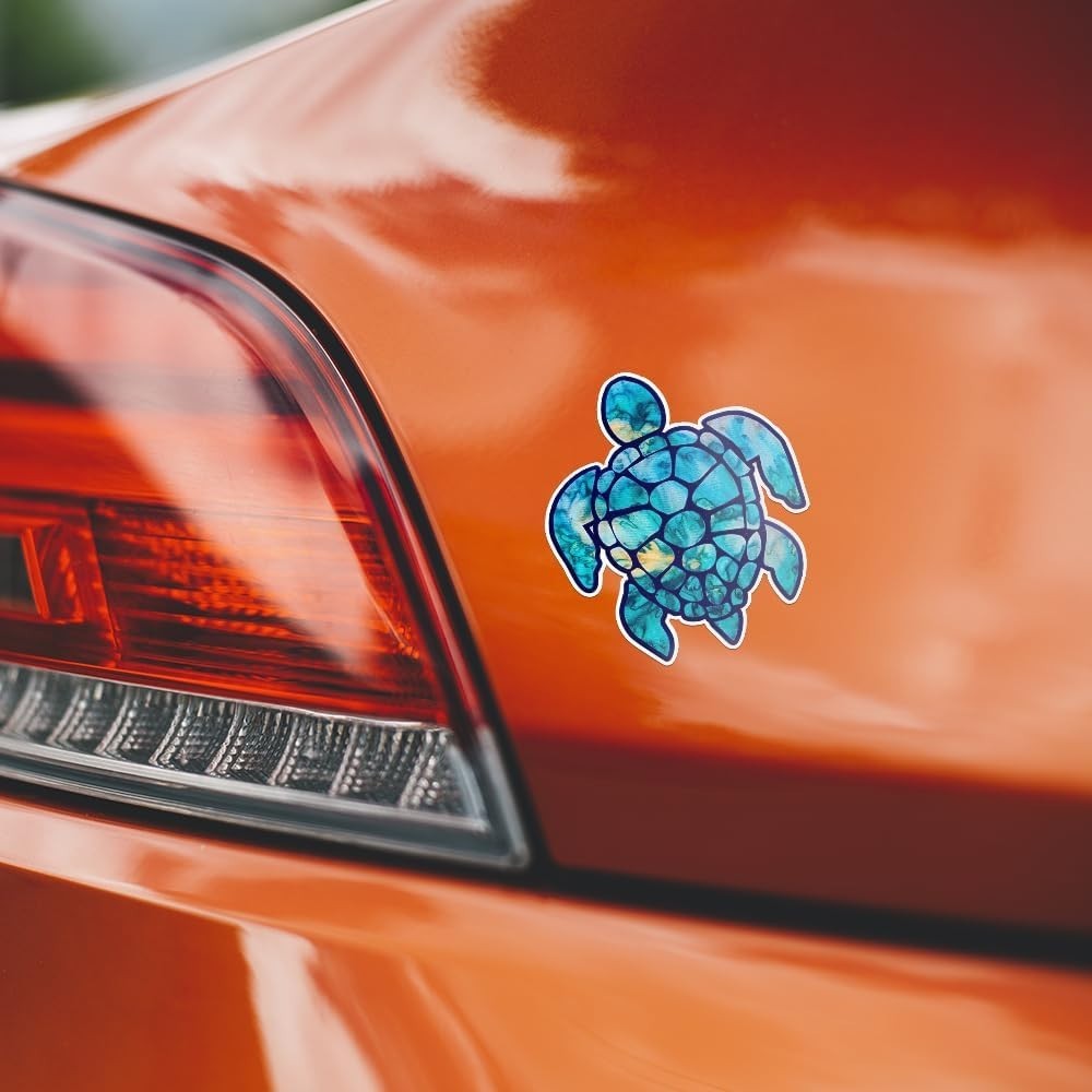 Ocean Sea Turtle Decal Waterproof Vinyl Sticker for Car Window Tumbler 5 H"