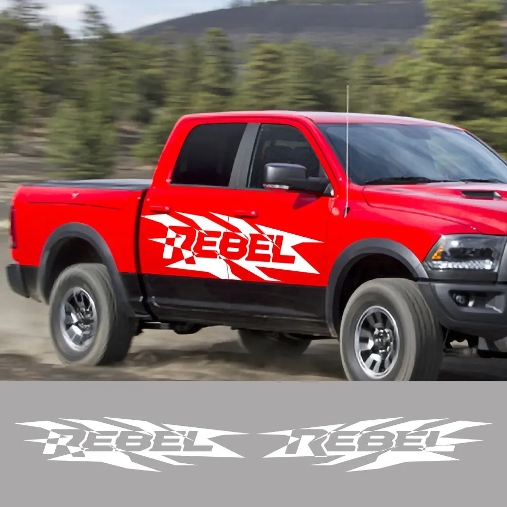 Aftermarket HEMI Door Side Graphic Decal for Dodge RAM 1500 / 2500 / 3500 Rebel