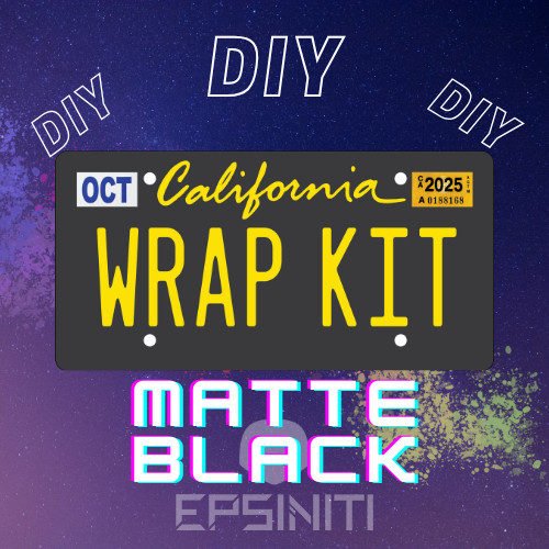 Lemon Yellow Gloss California Plate Wrap DIY Kit Matte Black