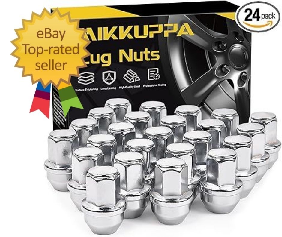 24pcs M14x1.5 F150 Lug Nuts, Chrome OEM Style Replacement for 2015-2024