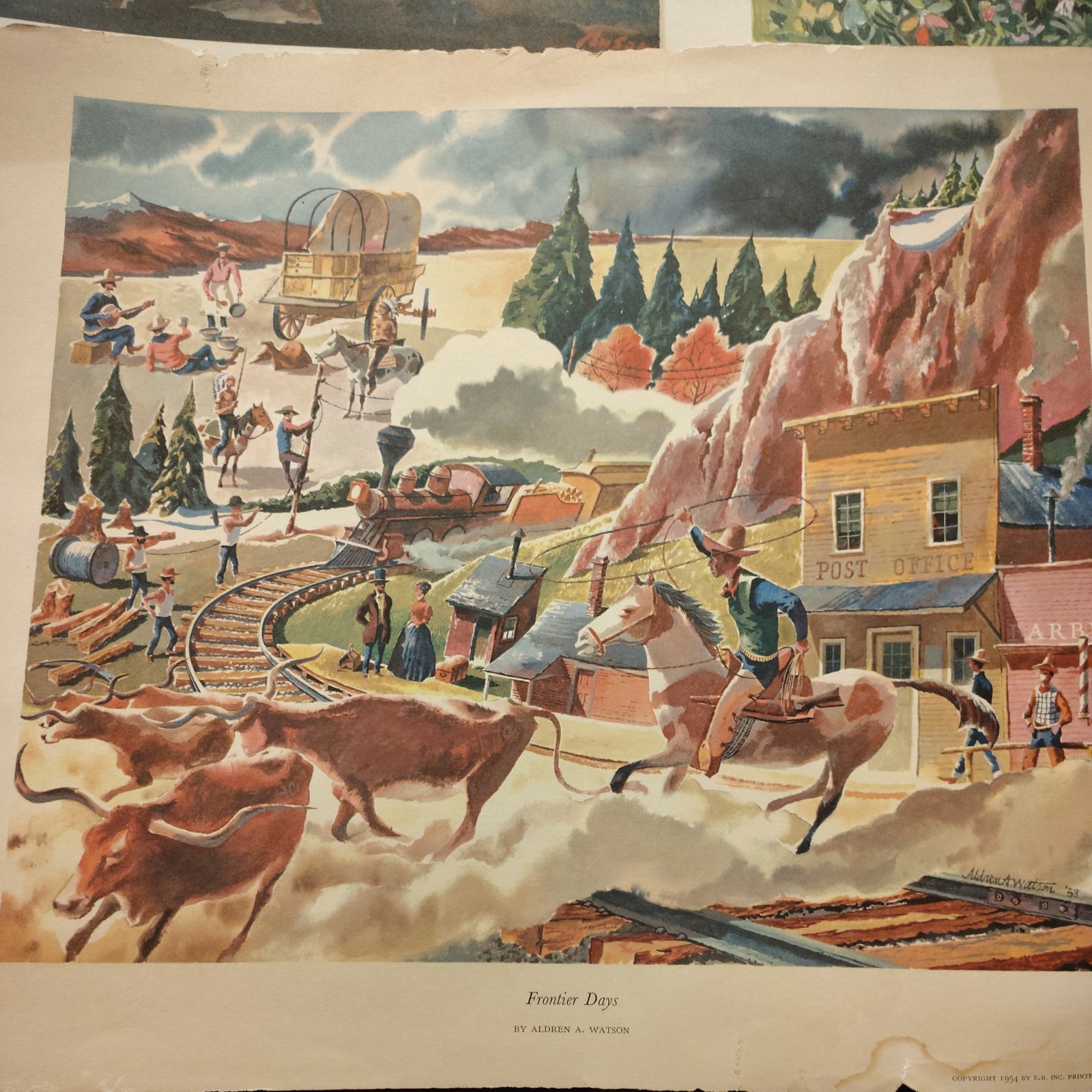 Vintage Set of Lithograph Prints Children Nursery Books Stories Little Red